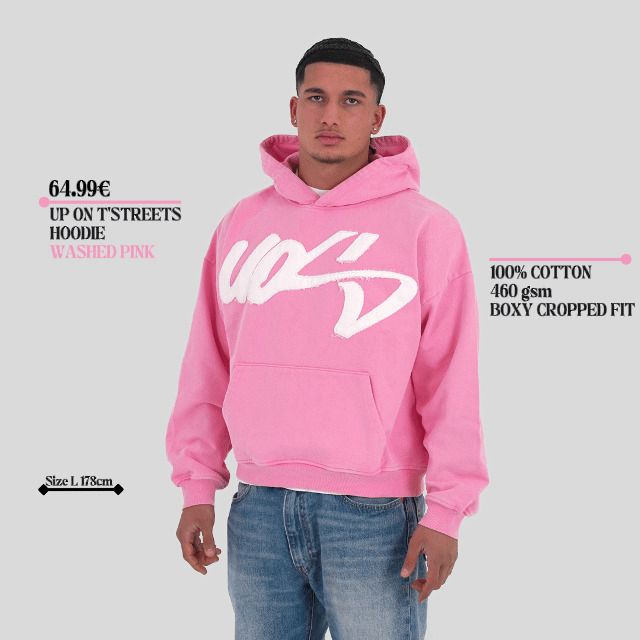 UOS WASHED PINK HOODIE